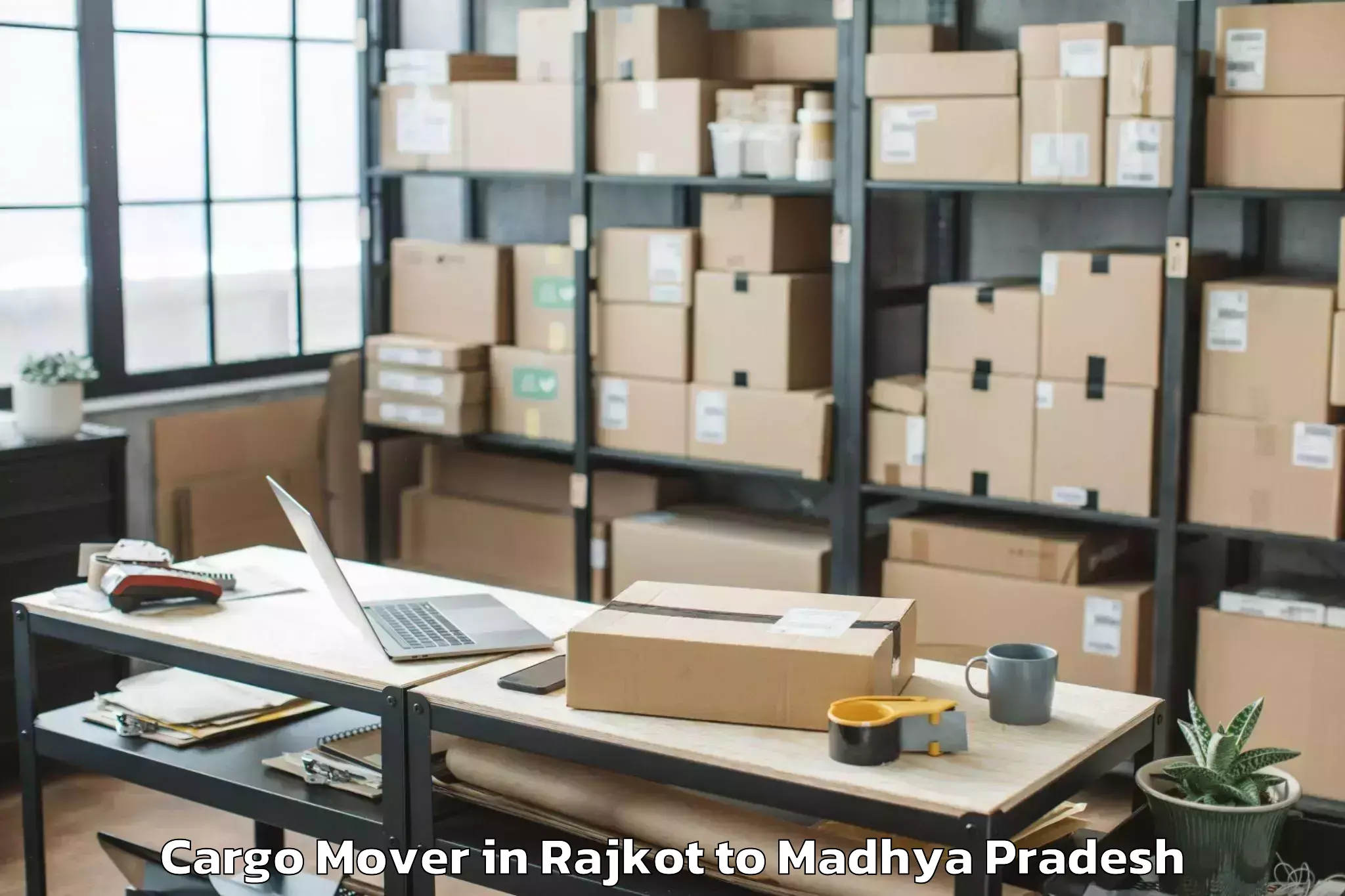 Top Rajkot to Neemuch Cargo Mover Available